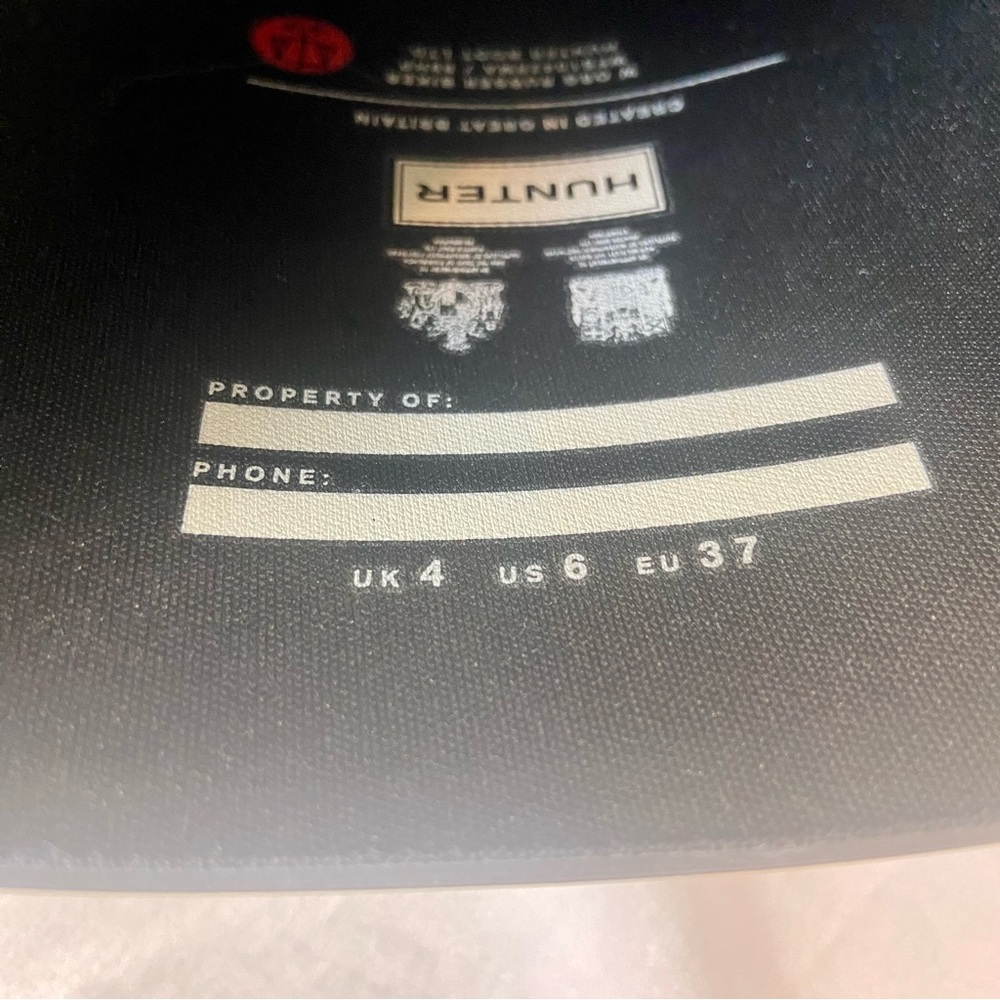 Hunter Original Rubber Biker Rain Boots - Black Size 6 - Picture 12 of 16